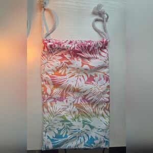 Tropical Print Drawstring Bag